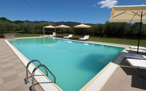 Villa Diamante: Piscina, Ricorrere, Materiale Composito, Shade, Eco Hotel, Mobili Da Esterno, Sedia, Piastrella, Giochi D'Acqua, Lettino