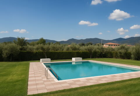 Villa Diamante: Piscina, Ricorrere, Materiale Composito, Giardino, Shade, Giochi D'Acqua, Landscaping, Backyard, Eco Hotel, Prato