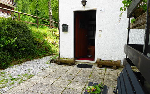 Chalet Giove: Porta, Giardino, Cortile, Le Scale, Passerella, Landscaping, Backyard, Cobblestone, Driveway, Flagstone