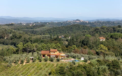 Villa Costa al Bagno: Albero, Zona Residenziale, Paesaggio, Casa, Tetto, Area Rurale, Highland, Hill Station, Lotto, Insediamento Umano