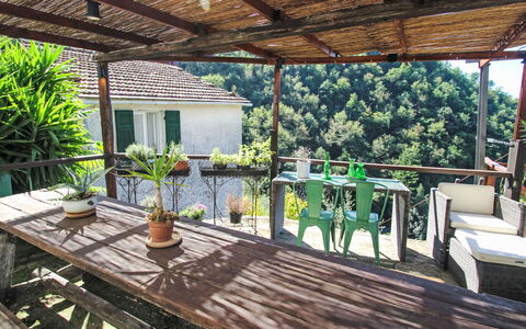 Manuela: Portico, Balcone, Shade, Tavolo Esterno, Mobili Da Esterno, Struttura Esterna, Vaso Di Fiori, Sedia, Pianta Della Casa, Eco Hotel