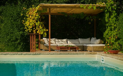 Novellina: Legna, Piscina, Vaso Di Fiori, Shade, Mobilia, Mobili Da Esterno, Giardino, Ricorrere, Eco Hotel