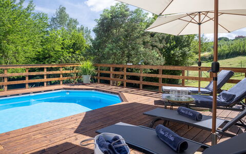Podere la Botte, Pool, Lari: Legna, Piscina, Mobili Da Esterno, Mobilia, Latifoglie, Color Legno, Deck, Eco Hotel, Ricorrere, Plank