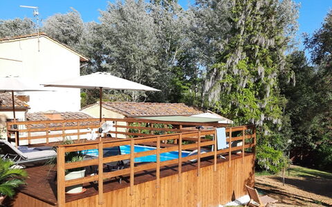 Podere la Botte, Pool, Lari: Legna, Color Legno, Shade, Latifoglie, Struttura Esterna, Ricorrere, Piscina, Backyard, Legname, Recinzione