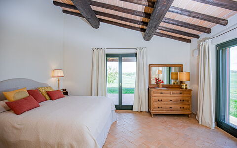 Villa Lodolaio: Mobilia, Legna, Interior Design, Pavimentazione, Pavimento, Soffitto, Casa, Letto, Camera Da Letto, Camera