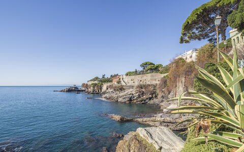 Focaincontromano Seaview, Genova: Blu, Acqua, Corpo D'Acqua, Costa, Costiera E Morfologie Oceanic, Mare, Roccia, Orizzonte, Estate, Promontorio