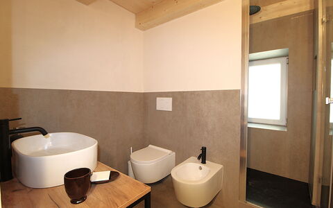 Casa Tomà Mountain View Cortina: Parete, Pavimentazione, Idraulico Fixture, Bagno, Pavimento, Lavandino Del Bagno, Interior Design, Lavello, Idraulico, Marrone