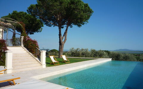Castelprile: Blu, Piscina, Shade, Landscaping, Giardino, Estate, Villa, Hacienda, Giochi D'Acqua, Ricorrere