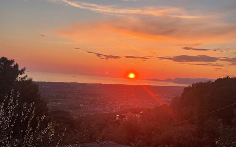 Villa Il Giardino: Cielo, Sole, Afterglow, Giorno, Natura, Orizzonte, Tramonto, Arancia, Crepuscolo, Ramo