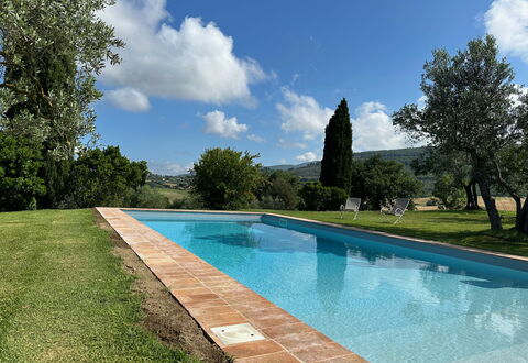 Molinazzo: Blu, Piscina, Giardino, Landscaping, Shade, Giochi D'Acqua, Hacienda, Sempreverde, Backyard