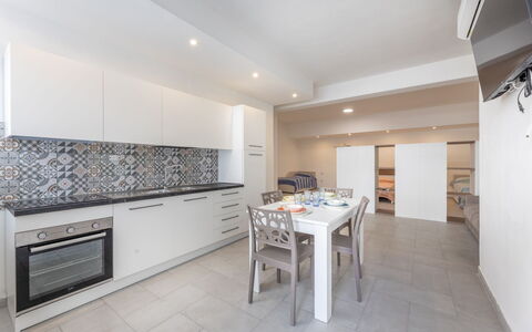 Appartamento Monomare, Gallipoli: Pavimentazione, Pavimento, Interior Design, Soffitto, Cucina, Camera, Controsoffitto, Apparecchio Major, Appartamento, Piastrella