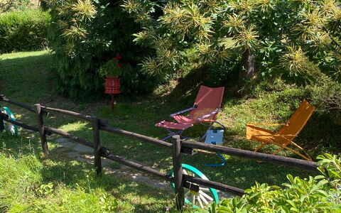 Apartment, Garden, Beigua Unesco Global Geopark: Arbusto, Giardino, Mobili Da Esterno, Backyard, Panchina, Shade, Prato, Landscaping, Cortile