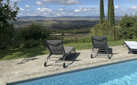 Podere i Prati: Blu, Mobilia, Mobili Da Esterno, Piscina, Lettino, Sedia, Shade, Sedia A Sdraio, Flagstone, Backyard