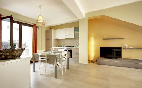 Borgo Vigata 1: Interior Design, Mobilia, Pavimentazione, Pavimento, Legna, Soffitto, Camera, Illuminazione, Sedia, Appartamento