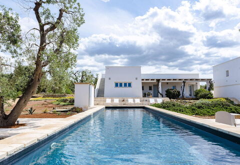 Villa Il Guaceto: Blu, Piscina, Casa, Estate, Shade, Giochi D'Acqua, Ricorrere, Landscaping, Villa, Design
