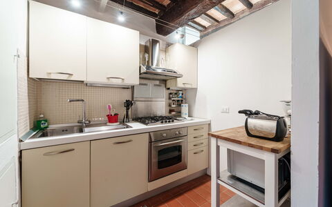 Le Loggine del Pignatello Apartment, Siena City: Elettrodomestico Da Cucina, Cucina, Controsoffitto, Apparecchio Major, Cabinetry, Cucina Stufa, Elettrodomestico, Stufa, Lavandino Della Cucina, Interior Design
