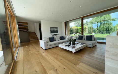 Villa Elena: Pavimento In Legno, Pavimentazione, Interior Design, Pavimento, Mobilia, Legna, Soggiorno, Pavimento Laminato, Casa, Soffitto