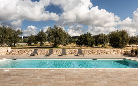 Villa Meti: Piscina, Shade, Landscaping, Design, Mobili Da Esterno, Flagstone, Hacienda