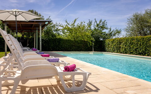 Il Cipresso, Casa Martina, Cortona: Piscina, Mobili Da Esterno, Mobilia, Materiale Composito, Giardino, Shade, Ricorrere, Ombrello, Landscaping, Sedia
