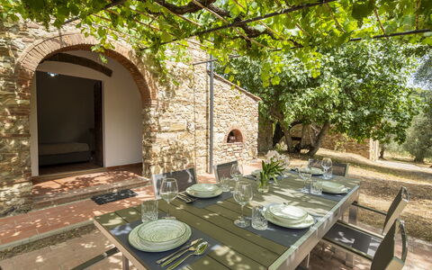 Casale delle Lupe, Campiglia Marittima: Parete, Arco, Brick, Hacienda, Muratura, Giardino, Muro ​​Di Pietra, Cortile, Villa, Arcade