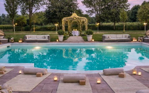 Relais Villa Mirandola: Piscina, Ricorrere, Giochi D'Acqua, Giardino, Mobili Da Esterno, Eco Hotel, Tempo Libero, Paesaggio Di Illuminazione, Cortile, Landscaping