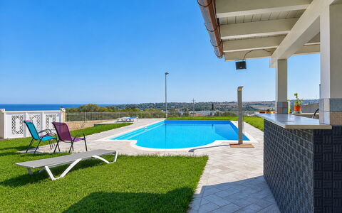 Villa Sara: Blu, Piscina, Ricorrere, Shade, Tempo Libero, Portico, Estate, Eco Hotel, Villa, Landscaping