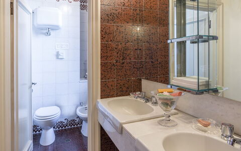 Villa Michelangelo 14: Lavandino Del Bagno, Bagno, Idraulico Fixture, Lavello, Interior Design, Rubinetto, Pavimentazione, Idraulico, Pavimento, Camera
