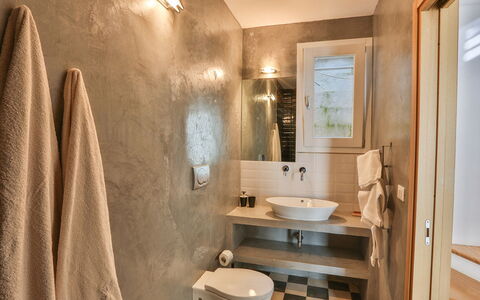 Villa Pajare Francesi 8+2: Pavimentazione, Interior Design, Pavimento, Parete, Bagno, Idraulico Fixture, Legna, Lavandino Del Bagno, Lavello, Rubinetto