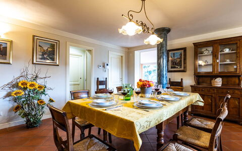 Villa Luigina 8: Mobilia, Interior Design, Sala Da Pranzo, Pavimentazione, Tavolo, Legna, Soffitto, Camera, Cucina & Sala Da Pranzo Tavolo, Sedia