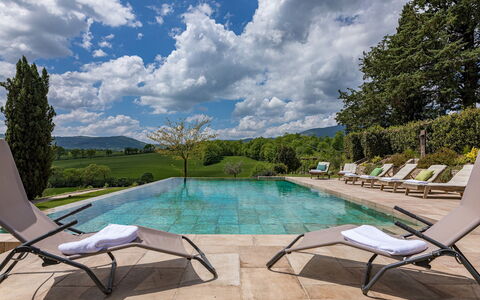 Podere Fabbrica 12: Piscina, Mobili Da Esterno, Giardino, Shade, Landscaping, Ricorrere, Lettino, Sedia, Flagstone, Eco Hotel