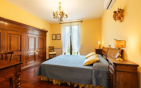 Villa Costanza 6: Mobilia, Interior Design, Camera Da Letto, Letto, Legna, Pavimentazione, Camera, Soffitto, Pavimento, Lenzuolo