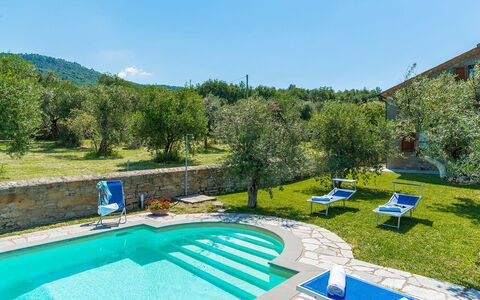 Villa Fabi 6+2: Blu, Piscina, Hacienda, Ricorrere, Estate, Backyard, Giardino, Eco Hotel, Landscaping, Cortile
