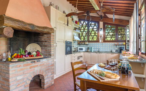 Villa Gino 8+2: Mobilia, Sedia, Brick, Cucina & Sala Da Pranzo Tavolo, Pianta Della Casa, Agriturismo, Villa, Design, Ricorrere, Cucina