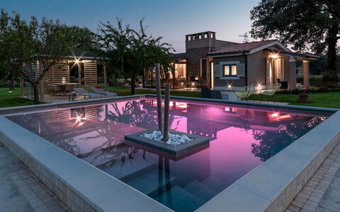 Cottage Violapo 6+2: Piscina, Zona Residenziale, Giardino, Estate, Ricorrere, Giochi D'Acqua, Materiale Composito, Paesaggio Di Illuminazione, Backyard, Landscaping