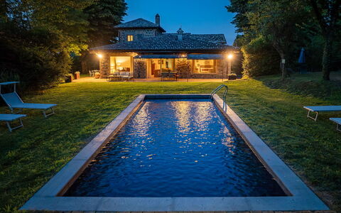 Casale dei Tigli 8: Blu, Piscina, Acqua, Giochi D'Acqua, Estate, Riflessione, Ricorrere, Giardino, Reflecting Pool, Backyard