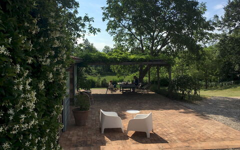 Villa Carmeli 12+2: Foglia, Arbusto, Giardino, Shade, Primavera, Landscaping, Backyard, Cortile, Passerella