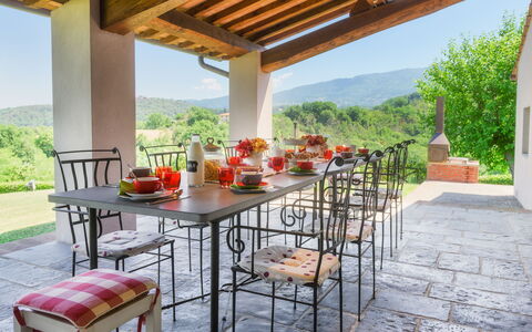 Villa Il Magnifico 10: Mobilia, Tavolo, Sedia, Cucina & Sala Da Pranzo Tavolo, Tavolo Esterno, Sala Da Pranzo, Ristorante, Mobili Da Esterno, Frutta, Pianta Della Casa