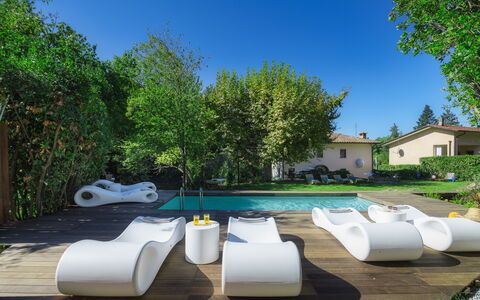 La Dama del Bosco 8+3: Mobilia, Mobili Da Esterno, Materiale Composito, Shade, Sedia, Giardino, Tempo Libero, Comfort, Ricorrere, Eco Hotel