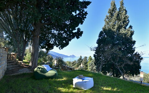 Villa Armonia 8: Paesaggio, Mobili Da Esterno, Luce Del Sole, Giardino, Prato, Shade, Lettino, Landscaping, Sedia, Sempreverde