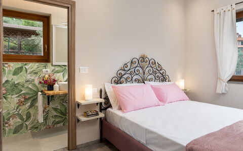 Terrazza sulla Valle 4+2: Interior Design, Mobilia, Camera Da Letto, Legna, Letto, Pavimento, Lenzuolo, Pavimentazione, Tessile, Biancheria