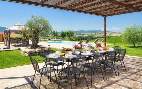Villa Flaminia 8+2 -: Cielo, Piscina, Mobili Da Esterno, Mobilia, Lotto, Ricorrere, Eco Hotel, Shade, Giardino, Ombrello