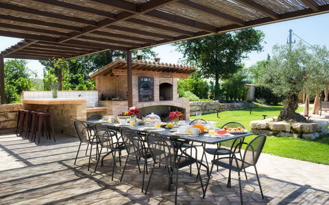 Villa Flaminia 8+2 -: Mobilia, Tavolo, Mobili Da Esterno, Giardino, Sedia, Tavolo Esterno, Backyard, Terrazza, Flagstone, Shade