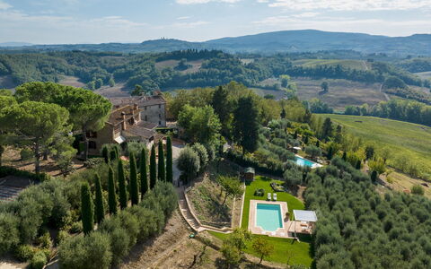 Villa Binetti 7: Paesaggio, Estate, Visione Globale, Fotografia Aerea, Villaggio, Piantagione, Landscaping, Dimora, Villa, Agriturismo