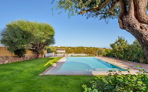 Villa la Marina 5+1: Blu, Piscina, Architettura, Giardino, Estate, Ricorrere, Landscaping, Shade, Backyard, Hacienda