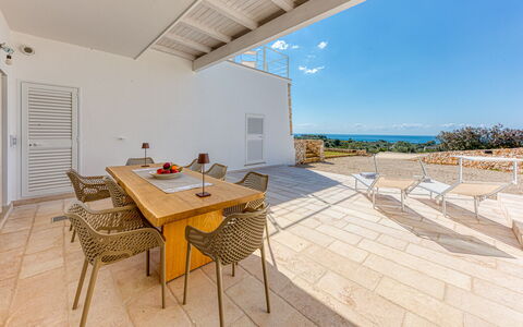 Villa Porta Azzurra 6+2: Sedia, Mare, Mobili Da Esterno, Oceano, Shade, Balcone, Ricorrere, Villa, Tropici, Piastrella