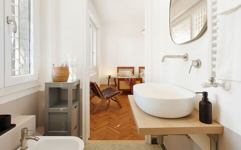 Antico Ceraso 10: Bagno, Interior Design, Idraulico Fixture, Parete, Pavimentazione, Lavandino Del Bagno, Pavimento, Lavello, Rubinetto, Idraulico