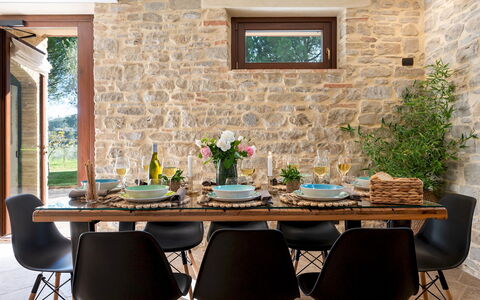 Villa Cherubini 8+1: Mobilia, Interior Design, Parete, Tavolo, Sedia, Legna, Pavimentazione, Cucina & Sala Da Pranzo Tavolo, Sala Da Pranzo, Illuminazione