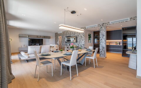 Dimora Mareblu 6: Mobilia, Interior Design, Pavimentazione, Pavimento, Soffitto, Legna, Sedia, Cucina & Sala Da Pranzo Tavolo, Tavolo, Sala Da Pranzo