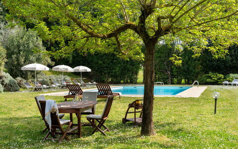 Villa delle Silerchie 10: Mobilia, Mobili Da Esterno, Tavolo, Giardino, Shade, Tavolo Esterno, Prato, Sedia, Backyard, Cortile