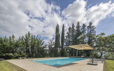 Casa Clara Pool, Casole Elsa, Monti: Blu, Piscina, Shade, Giardino, Landscaping, Sempreverde, Larice, Eco Hotel